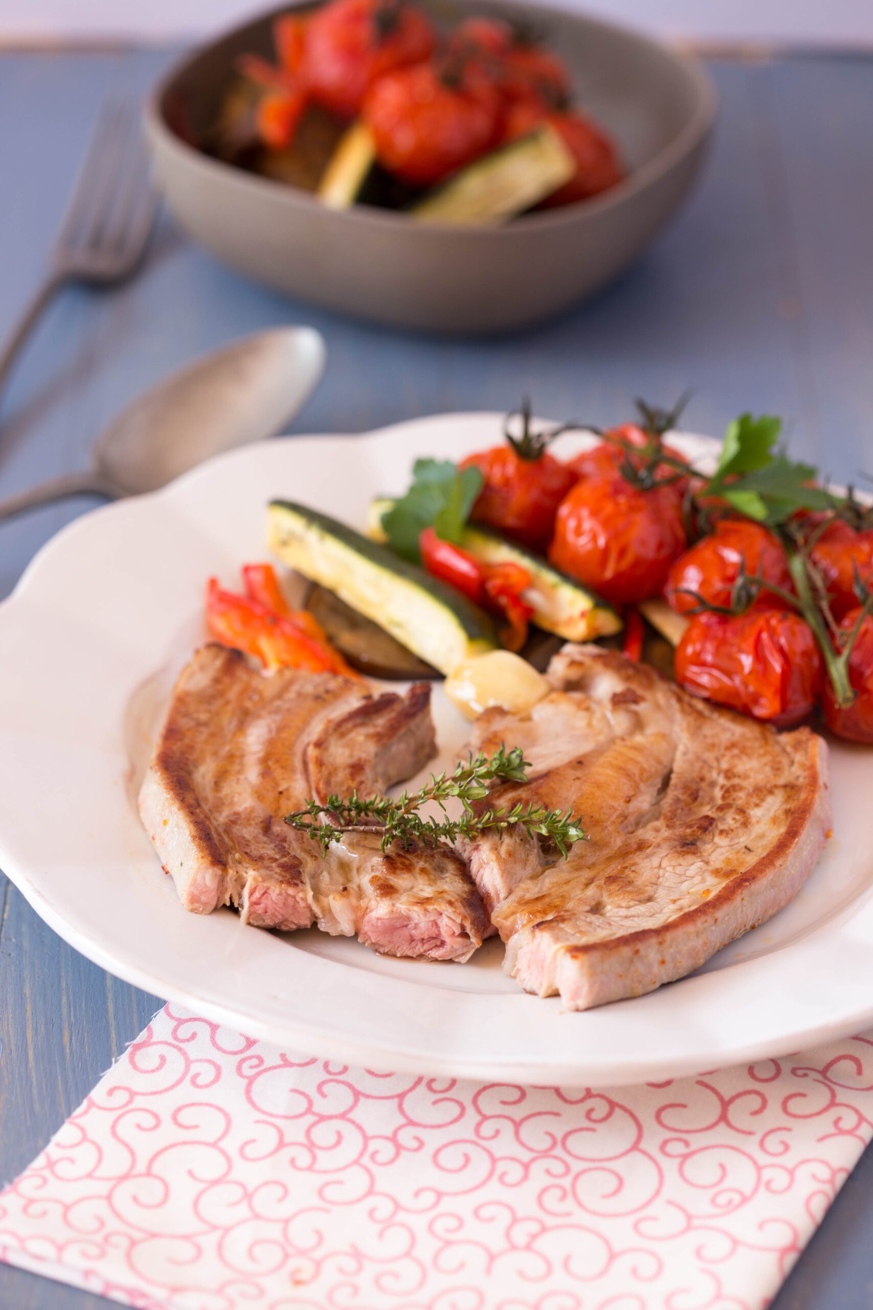 Tendrons de veau à la plancha et légumes d'été